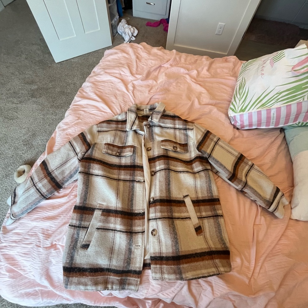 Plaid Button-Up Jacket